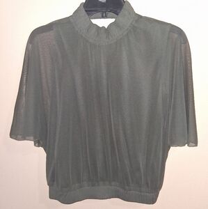 Zara Cropped Blouse With Exposed Back